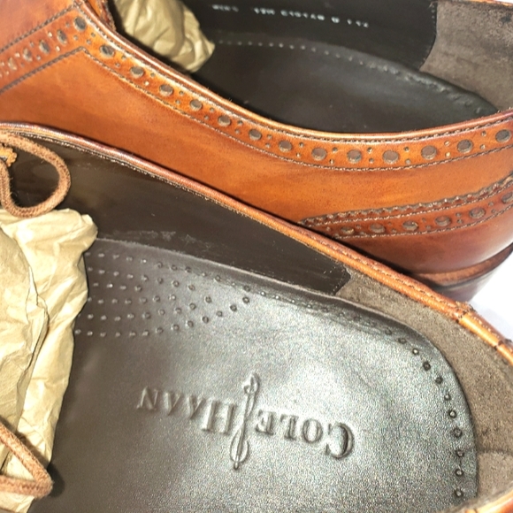 Cole Haan  Wingtip Oxford British Tan Sz-12M NikeAir Technology - Picture 3 of 13